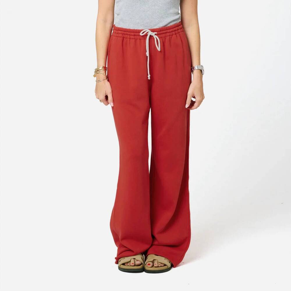 NEW KERRI ROSENTHAL weekend barb sweatpants in washed red